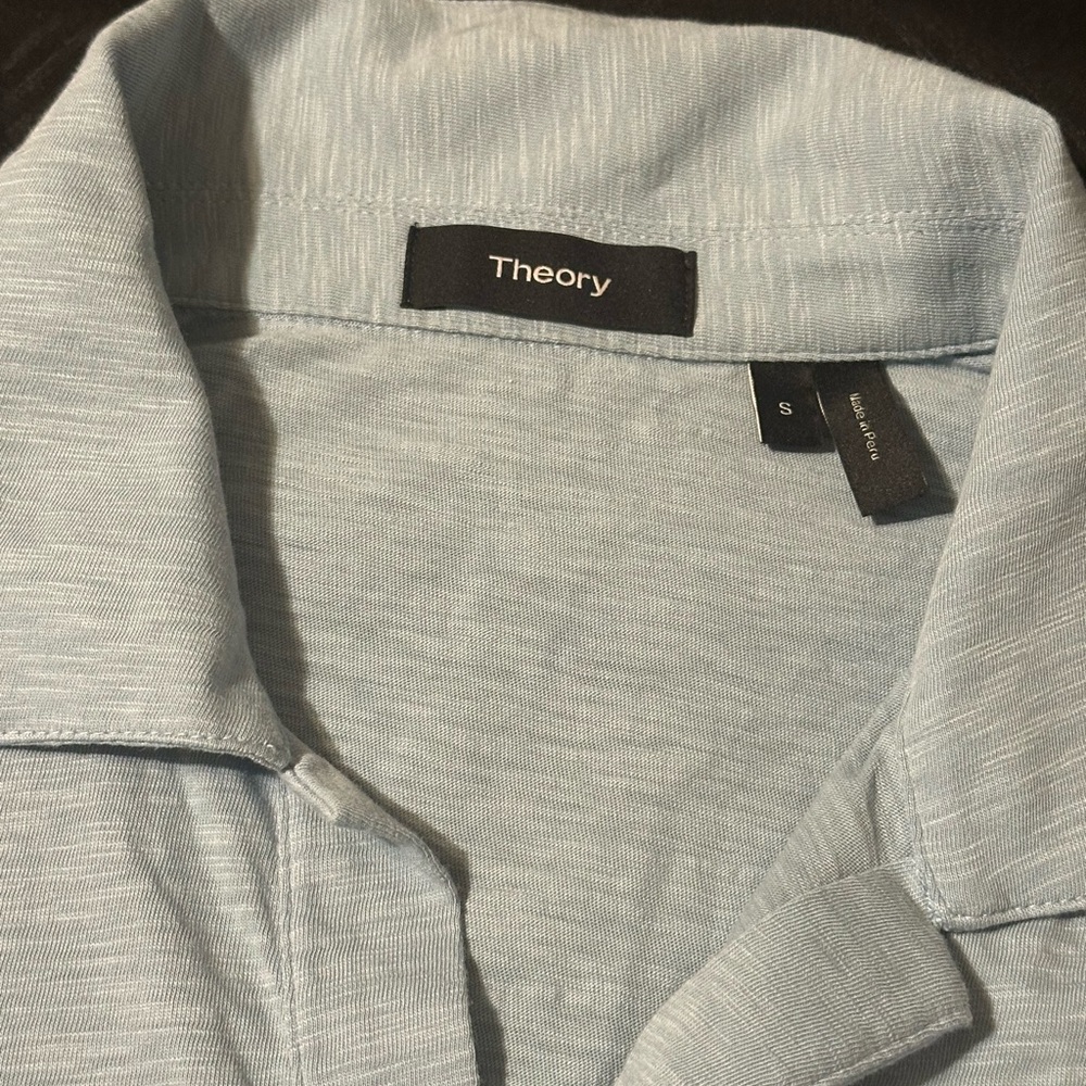 Theory Men's Sky Blue Polo Shirt - Picture 2 of 6